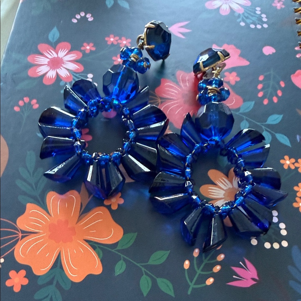 J. Crew Vibrant Blue Statement Earrings